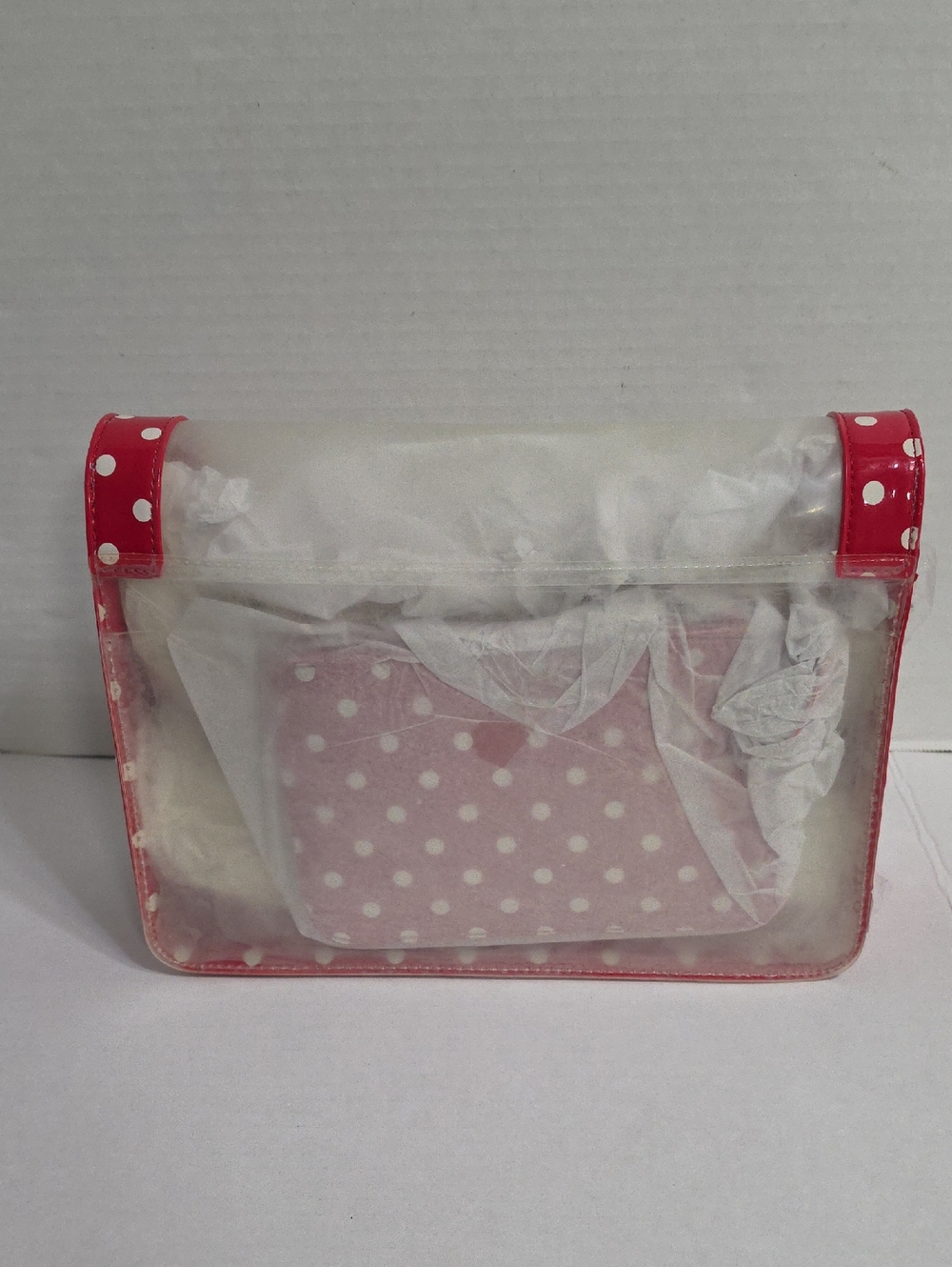 Score Game Day Clear Polka Dot Crossbody Bag with Red Trim *NWT* - Picture 3 of 9